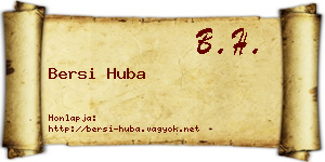 Bersi Huba névjegykártya